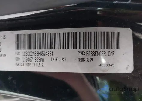 2017 Chrysler 200 Limited Platinum из США, поврежденный, VIN 1C3CCCAB2HN504994